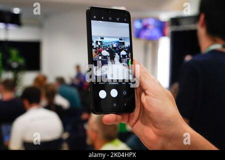 Monza, MB, Italien. 9.. September 2022. Driver Pressekonferenz während DER FORMEL 1 PIRELLI GRAN PREMIO D'ITALIA 2022, Monza, ITALIEN (Bildquelle: © Alessio De Marco/ZUMA Press Wire) Bildquelle: ZUMA Press, Inc./Alamy Live News Stockfoto