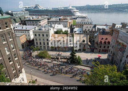9. September 2022, Quebec City, Quebec, Kanada: Die Hauptakquels fahren beim Grand Prix Cycliste de Québec, Quebec City, Quebec, Kanada am 09. Und 2022. September. (Bild: © Patrice Lapointe/ZUMA Press Wire) Stockfoto