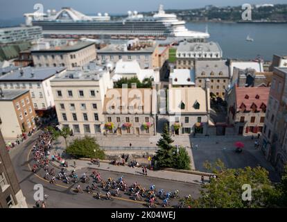 9. September 2022, Quebec City, Quebec, Kanada: Die Hauptakquels fahren beim Grand Prix Cycliste de Québec, Quebec City, Quebec, Kanada am 09. Und 2022. September. (Bild: © Patrice Lapointe/ZUMA Press Wire) Stockfoto