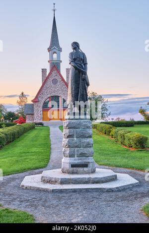 Evangeline ist eine fiktive Figur, die im Henry Wadsworth Longfellow-Gedicht Evangeline: A Tale of Acadie dargestellt wird. Diese Statue befindet sich in Gran Stockfoto