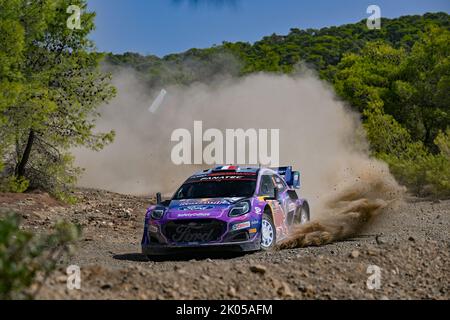 Griechenland, Griechenland. 09. September 2022. Sebastien Loeb (FRA) und Isabelle Galmiche (FRA), M-SPORT FORD WORLD RALLY TE Credit: Independent Photo Agency/Alamy Live News Stockfoto