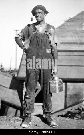 Amerikanisches Arbeiterporträt, ca. 1910. Stockfoto