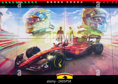 Scuderia Ferrari F1-75, Ambiente Wohnmobil während der Formel 1 Pirelli Gran Premio dâ&#x80;&#X99;Italia 2022, großer Preis von Italien 2022, 16. Runde der FIA Formel 1-Weltmeisterschaft 2022 vom 9. Bis 11. September 2022 auf dem Autodromo Nazionale di Monza, in Monza, Italien - Foto: Antonin Vincent / Dppi/DPPI/LiveMedia Stockfoto