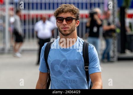 Monza, Italien, 09.. September 2022, Pierre Gasly aus Frankreich tritt für die Scuderia AlphaTauri an. Training, Runde 16 der Formel-1-Meisterschaft 2022. Kredit: Michael Potts/Alamy Live Nachrichten Stockfoto