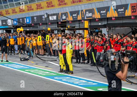 Monza, Italien, 09.. September 2022, Charles Leclerc aus Monaco tritt für die Scuderia Ferrari an. Training, Runde 16 der Formel-1-Meisterschaft 2022. Kredit: Michael Potts/Alamy Live Nachrichten Stockfoto