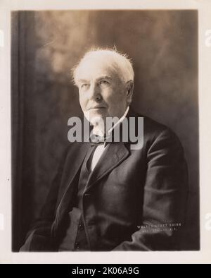 Porträt von Thomas Edison. 13 Mai 1919. Foto von Walter Scott Shinn. Stockfoto