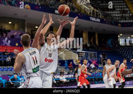 Tiflis, Georgien. 06. September 2022. Ismael Bako aus Belgien in Aktion während des 6. Tages Gruppe A des FIBA EuroBasket 2022 zwischen der Türkei und Belgien in der Tbilisi Arena. Endergebnis; Türkei 78:63 Belgien. Kredit: SOPA Images Limited/Alamy Live Nachrichten Stockfoto