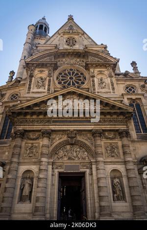 Saint-Étienne-du-Mont Kirche, gotische Kirche, die den Schrein von St. Geneviève enthält, der schutzpatron von Paris, Paris, Frankreich Stockfoto