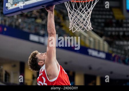 Tiflis, Georgien. 06. September 2022. Alperen Sengun aus der Türkei in Aktion während des Tages 6 Gruppe A des FIBA EuroBasket 2022 zwischen der Türkei und Belgien in der Tbilisi Arena. Endergebnis; Türkei 78:63 Belgien. Kredit: SOPA Images Limited/Alamy Live Nachrichten Stockfoto