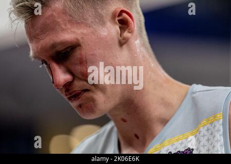 Tiflis, Georgien. 06. September 2022. Vrenz Bleijenbergh aus Belgien, gesehen am 6. Tag der Gruppe A des FIBA EuroBasket 2022 zwischen der Türkei und Belgien in der Tbilisi Arena. Endergebnis; Türkei 78:63 Belgien. (Foto von Nicholy Muller/SOPA Images/Sipa USA) Quelle: SIPA USA/Alamy Live News Stockfoto