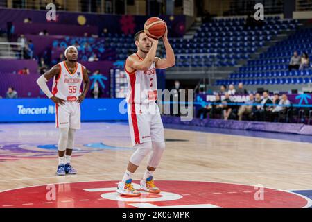 Tiflis, Georgien. 06. September 2022. Vladimir Mihailovic aus Montenegro in Aktion während des 6. Tages Gruppe A des FIBA EuroBasket 2022 zwischen Spanien und Montenegro in der Tbilisi Arena. Endergebnis; Spanien 82:65 Montenegro. Kredit: SOPA Images Limited/Alamy Live Nachrichten Stockfoto