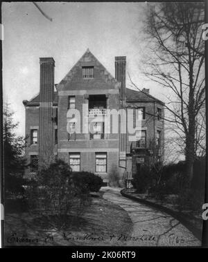 Lucius Tuckerman House, 1600 I St., N.W., zwischen 1890 und 1950. Außenansicht des Hauses in Washington, D.C.. Stockfoto