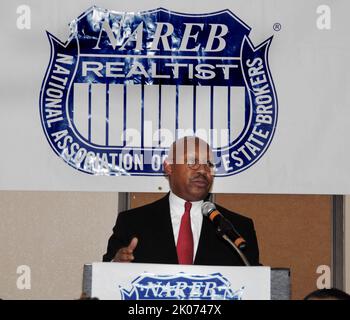 Sekretär Alphonso Jackson in Las Vegas, Nevada, um die jährliche Winterkonferenz der National Association of Real Estate Brokers zu sprechen. Stockfoto