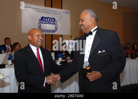 Sekretär Alphonso Jackson in Las Vegas, Nevada, um die jährliche Winterkonferenz der National Association of Real Estate Brokers zu sprechen. Stockfoto