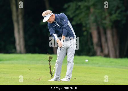 Soren Kjeldsen (DEN) 16. Fairway während der BMW PGA Championship 2022 im Wentworth Club, Virginia Water, Großbritannien, 10.. September 2022 (Foto von Richard Washbrooke/News Images) Stockfoto