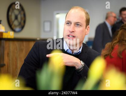 S.H. der Prinz und die Prinzessin von Wales in Swansea, Wales, Großbritannien, abgebildet in Joe's Icecream Shop Stockfoto