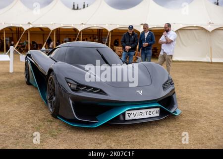 Viritech Apricale - das erste Wasserstoff-Hypercar der Welt, das auf dem Salon Privé Concours d’Elégance im Blenheim Palace ausgestellt wird Stockfoto