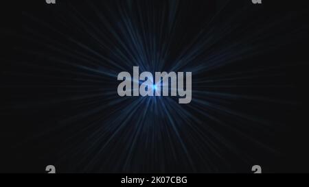 Time Warp, Reisen in dunklen unbekannten Raum, 3D Rendering Computer generiert Hintergrund Stockfoto