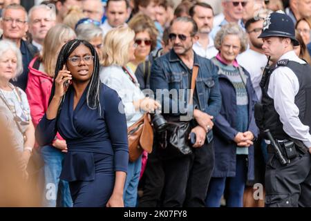 St. James's Palace, London, Großbritannien. 10.. September 2022. Der Abgeordnete Kemi Badenoch, Staatssekretär für internationalen Handel und Präsident des Handelsausschusses, Stockfoto