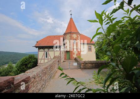 Kommandantenhaus der Burg in Dilsberg bei Neckargemuend im Neckartal, Baden-Württemberg, Deutschland Stockfoto