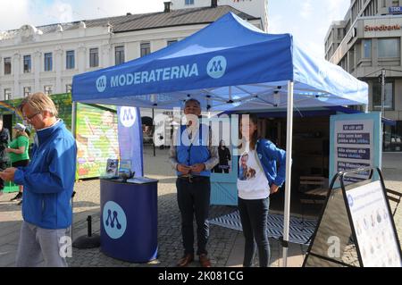 Malmö /Schweden/10 Septmber 2022/Schweden stimmt für geneerl-Parlamentswahlen am sonntag, den 11. septmber 2022, führen alle schwedischen Politiker einen Wahlkampf auf dem Malamo-Platz in Schweden durch. (Foto..Francis Joseph Dean/Dean Picturs. Stockfoto