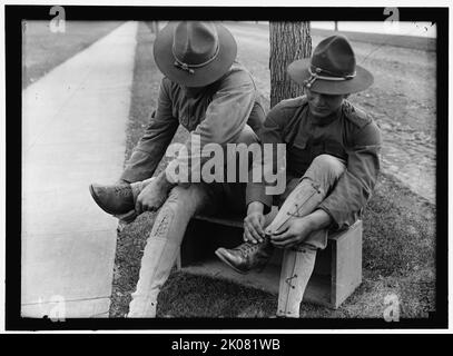 Camp, zwischen 1916 und 1918. US-Militärpersonal. Stockfoto