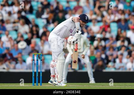 Englands Alex Lees während des dritten LV= Insurance Test Day 3 von 5 England gegen Südafrika im Kia Oval, London, Vereinigtes Königreich. 10. September 2022. (Foto von Ben Whitley/News Images) in London, Großbritannien am 9/10/2022. (Foto von Ben Whitley/News Images/Sipa USA) Quelle: SIPA USA/Alamy Live News Stockfoto