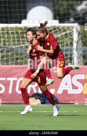 Valentina Giacinti von AS Roma Women während der 2. Tage der Serie A Meisterschaft zwischen A.S. Roma Frauen und A.C. Mailänder Frauen im stadio Tre Fontane am 10.. September 2022 in Rom, Italien. Stockfoto