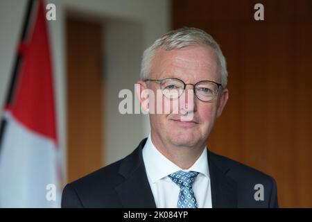 Berlin, Deutschland. 07. September 2022. Guido Beermann (CDU), Brandenburgs Minister für Infrastruktur und Raumordnung, fotografiert vor Beginn eines Interviews mit dpa. Quelle: Soeren Stache/dpa/Alamy Live News Stockfoto