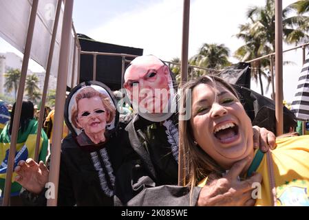 Gedenkfeier der zweihundertjährigen Unabhängigkeit Brasiliens mit einer Demonstration der Unterstützung für den Präsidenten der Republik Jair Messias Bolsona Stockfoto