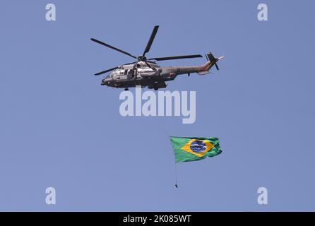 Gedenkfeier der zweihundertjährigen Unabhängigkeit Brasiliens mit einer Demonstration der Unterstützung für den Präsidenten der Republik Jair Messias Bolsona Stockfoto