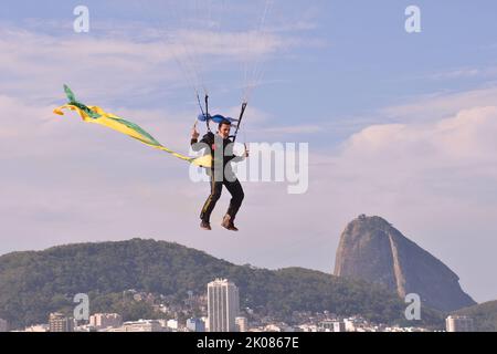 Gedenkfeier der zweihundertjährigen Unabhängigkeit Brasiliens mit einer Demonstration der Unterstützung für den Präsidenten der Republik Jair Messias Bolsona Stockfoto