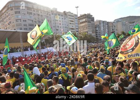 Gedenkfeier der zweihundertjährigen Unabhängigkeit Brasiliens mit einer Demonstration der Unterstützung für den Präsidenten der Republik Jair Messias Bolsona Stockfoto