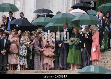 Brüssel, Belgien. 10. September 2022. Hochzeitszeremonie von Prinzessin Maria Laura und William Isvy in der Kathedrale Saint Michael und Saint Gudula in Brüssel, Belgien am 10. September 2022. Kredit: ALEXANDROS MICHAILIDIS/Alamy Live Nachrichten Stockfoto