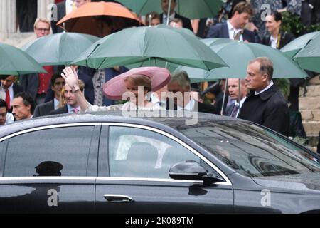 Brüssel, Belgien. 10. September 2022. Hochzeitszeremonie von Prinzessin Maria Laura und William Isvy in der Kathedrale Saint Michael und Saint Gudula in Brüssel, Belgien am 10. September 2022. Kredit: ALEXANDROS MICHAILIDIS/Alamy Live Nachrichten Stockfoto