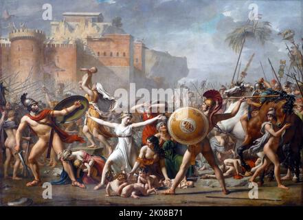 Le Sabines, 1799, Salon de 1808 von Jacques-Louis David (30. August 1748 - 29. Dezember 1825) war ein französischer Maler im neoklassischen Stil, der als der bedeutendste Maler dieser Zeit galt Stockfoto