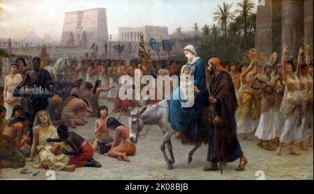 Anno Domino or the Flight into Egypt, 1883, von Edwin Longsden Long RA (12. Juli 1829 - 15. Mai 1891) war ein britischer Maler aus Genre, Geschichte, Bibel und Porträt Stockfoto