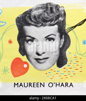 Maureen O'Hara (geboren am 17. August 1920 - 24. Oktober 2015 in Maureen Fitzsimons) war eine irisch-amerikanische Schauspielerin und Sängerin, die von 1940s bis 1960s in Hollywood erfolgreich wurde Stockfoto