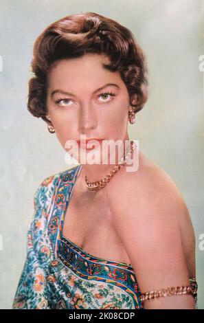 AVA Lavinia Gardner (24. Dezember 1922 - 25. Januar 1990) war eine amerikanische Schauspielerin. Im Jahr 1999 rangierte das American Film Institute Gardner auf Platz 25 auf der Liste ihrer größten weiblichen Leinwandlegenden des klassischen amerikanischen Kinos Stockfoto