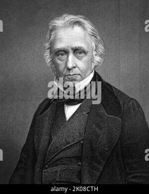 Thomas Babington Macaulay, 1. Baron Macaulay, PC, FRS, FRSE (25. Oktober 1800 - 28. Dezember 1859) war ein britischer Historiker und Whig-Politiker, der zwischen 1839 und 1841 als Kriegsminister und zwischen 1846 und 1848 als Generalzahler fungierte Stockfoto