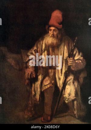Alter Mann mit der roten Mütze. Gemälde von Rembrandt Harmenszoon van Rijn (15. Juli 1606 - 4. Oktober 1669), meist einfach als Rembrandt bekannt, war ein niederländischer Maler, Grafiker und Zeichner aus dem Goldenen Zeitalter. Er gilt im Allgemeinen als einer der größten bildenden Künstler in der Kunstgeschichte und der wichtigste in der niederländischen Kunstgeschichte Stockfoto