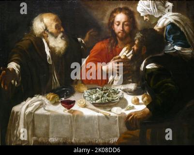 Christus und die Jünger von Giovanni Battista Caracciolo (auch Battistello genannt) (1578-1635) war ein italienischer Künstler und bedeutender neapolitanischer Anhänger Caravaggios Stockfoto