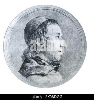 Papst Clemens XIV. (31. Oktober 1705 - 22. September 1774), geboren Giovanni Vincenzo Antonio Ganganelli, war vom 19. Mai 1769 bis zu seinem Tod im Jahr 1774 Oberhaupt der katholischen Kirche und Herrscher über den Kirchenstaat Stockfoto