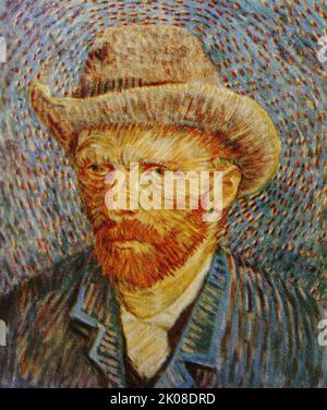 Selbstporträt von Van Gogh. Vincent Willem van Gogh (30. März 1853 - 29. Juli 1890) war ein niederländischer Post-Impressionist-Maler, der posthum zu einer der berühmtesten und einflussreichsten Persönlichkeiten der westlichen Kunstgeschichte wurde Stockfoto