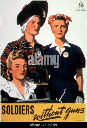 Soldaten ohne Waffen - American Home Front World war II Poster Stockfoto