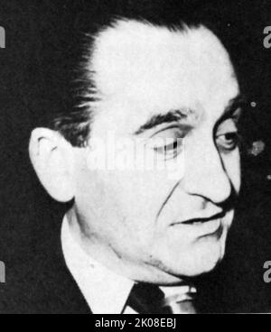 Pierre Isaac Isidore Mendes France (11. Januar 1907 - 18. Oktober 1982), bekannt als PMF, war ein französischer Politiker, der von 1954 bis 1955 als Präsident des Ministerrats fungierte Stockfoto