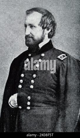 General W. S. Rosecrans. William starke Rosecrans (6. September 1819 - 11. März 1898) war ein amerikanischer Erfinder, Geschäftsführer eines Kohleölunternehmens, Diplomat, Politiker und Offizier der US-Armee. Während des amerikanischen Bürgerkrieges wurde er für seine Rolle als Unionsgeneral bekannt Stockfoto