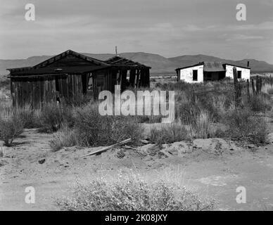 Die erste Atombombe (Codename Trinity) wurde am 16. Juli 1945, sieben Tage nach der Einrichtung des White Sands Proving Ground, am Trinity-Standort in der Nähe der nördlichen Grenze des Bereichs getestet Stockfoto