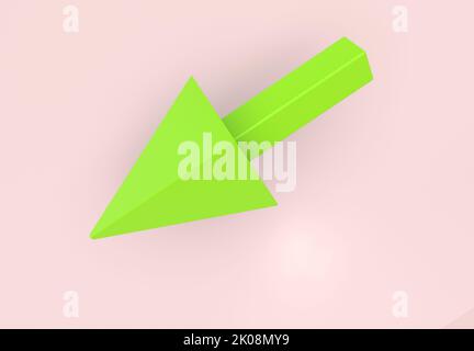 Pfeilzeiger, Mauscursor. Computerschnittstelle. 3D Rendersymbol. Minimalistischer Cartoon-Stil. Stockfoto