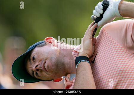 Rory McElroy (eng) 17. T-Shirt während der BMW PGA Championship 2022 im Wentworth Club, Virginia Water, Großbritannien. 10. September 2022. (Foto von Richard Washbrooke/News Images) in Virginia Water, Großbritannien am 9/10/2022. (Foto von Richard Washbrooke/News Images/Sipa USA) Quelle: SIPA USA/Alamy Live News Stockfoto